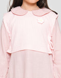 Little M Woven Combination Knit Collar Flower Patch Midi Dress for Girls