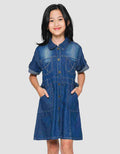Little M Safari Denim Midi Dress Anak Perempuan