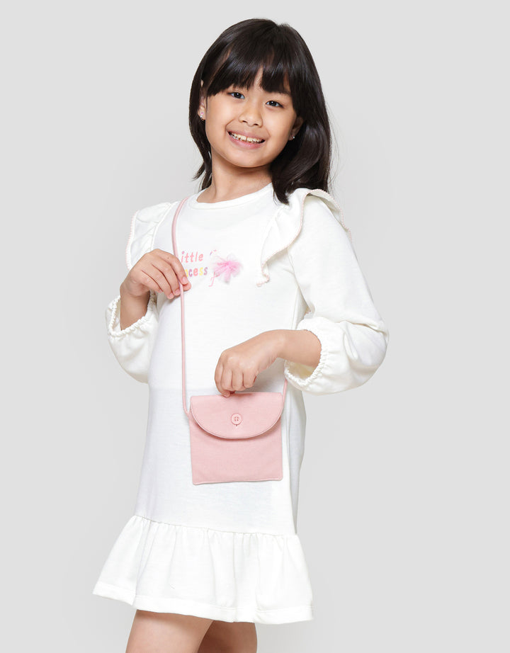 Little M Ruffle Tas Flamingo Midi Dress Anak Perempuan