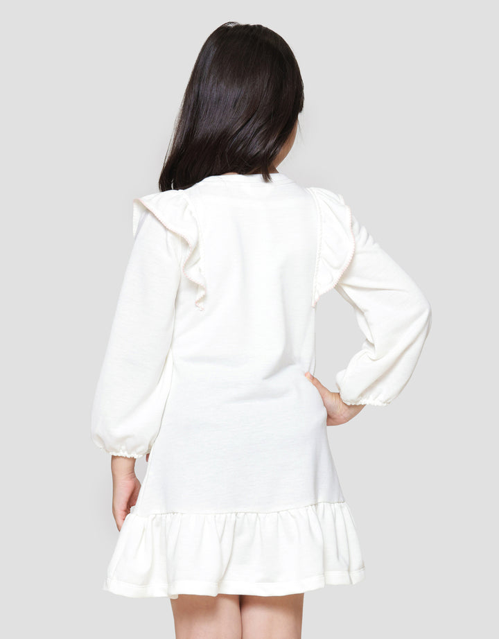 Little M Ruffle Tas Flamingo Midi Dress Anak Perempuan