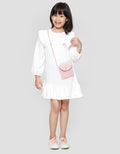 Little M Ruffle Tas Flamingo Midi Dress Anak Perempuan