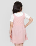 Little M Overall Flamingo Dress Lengan Pendek Anak Perempuan