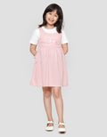 Little M Overall Flamingo Dress Lengan Pendek Anak Perempuan