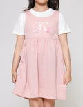 Little M Overall Flamingo Dress Lengan Pendek Anak Perempuan