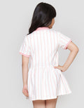 Little M Salur Bordir Dress Lengan Pendek Anak Perempuan