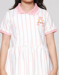 Little M Salur Bordir Dress Lengan Pendek Anak Perempuan