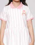 Little M Salur Bordir Dress Lengan Pendek Anak Perempuan