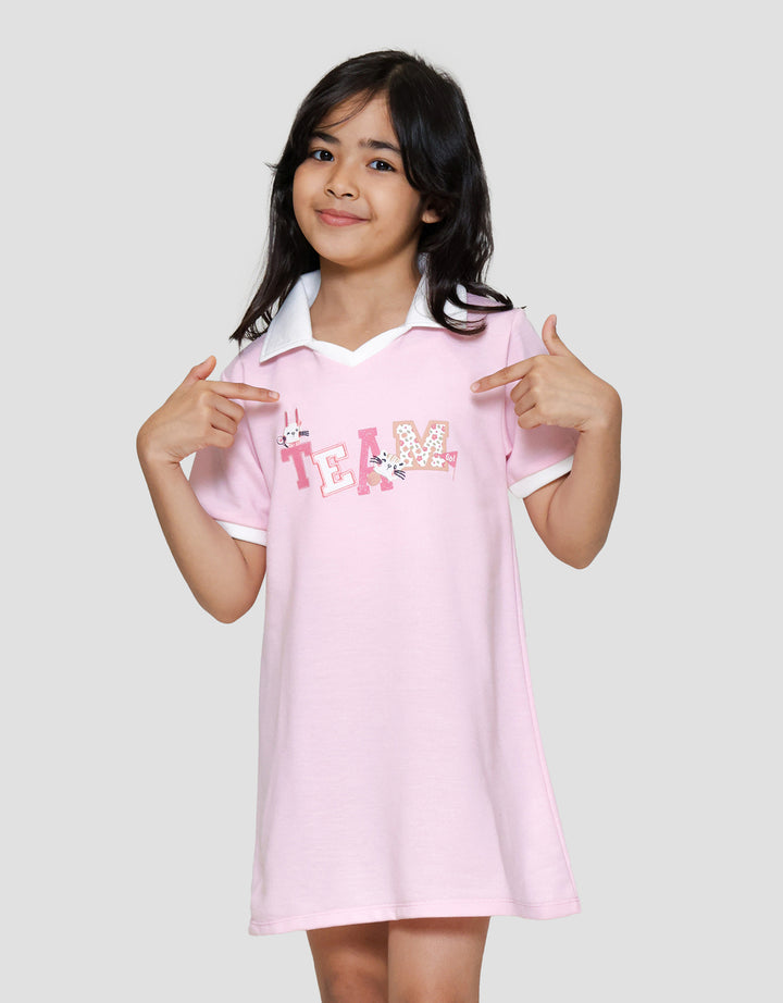 Little M Kerah Team Midi Dress Anak Perempuan