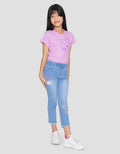 Little M Bordir Aplikasi Unicorn Tassle Jegging Denim Anak Perempuan