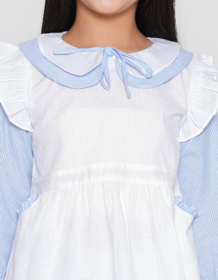 Little M Kerah Double Baju Set Anak Perempuan