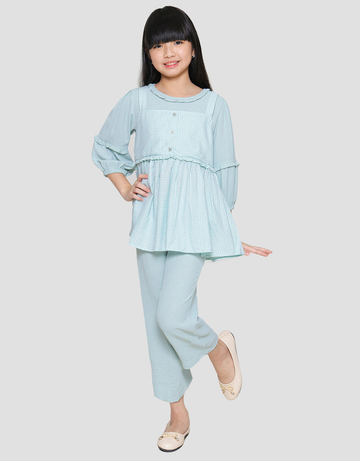 Little M Overall Pants Bordir 1 Set Anak Perempuan