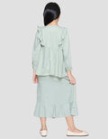 Little M Ruffle Top Long Skirt Baju Set Anak Perempuan