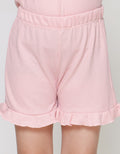 Little M Tekstur Stretch Ruffle Pakaian Set Anak Perempuan