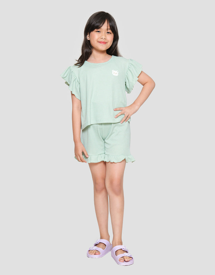 Little M Ruffle Stretch Set Pakaian Anak Perempuan