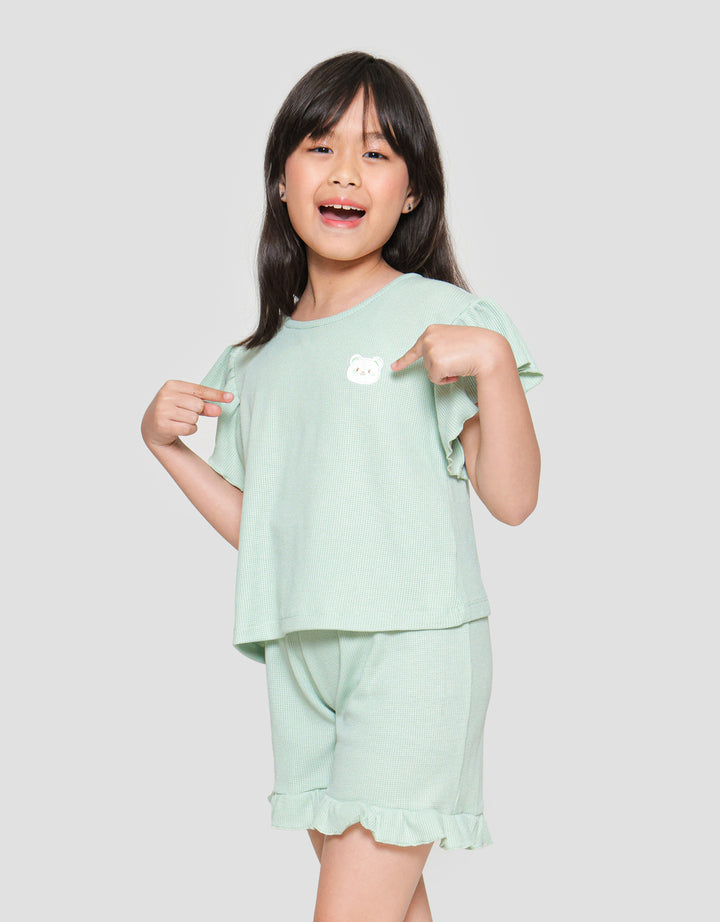 Little M Ruffle Stretch Set Pakaian Anak Perempuan