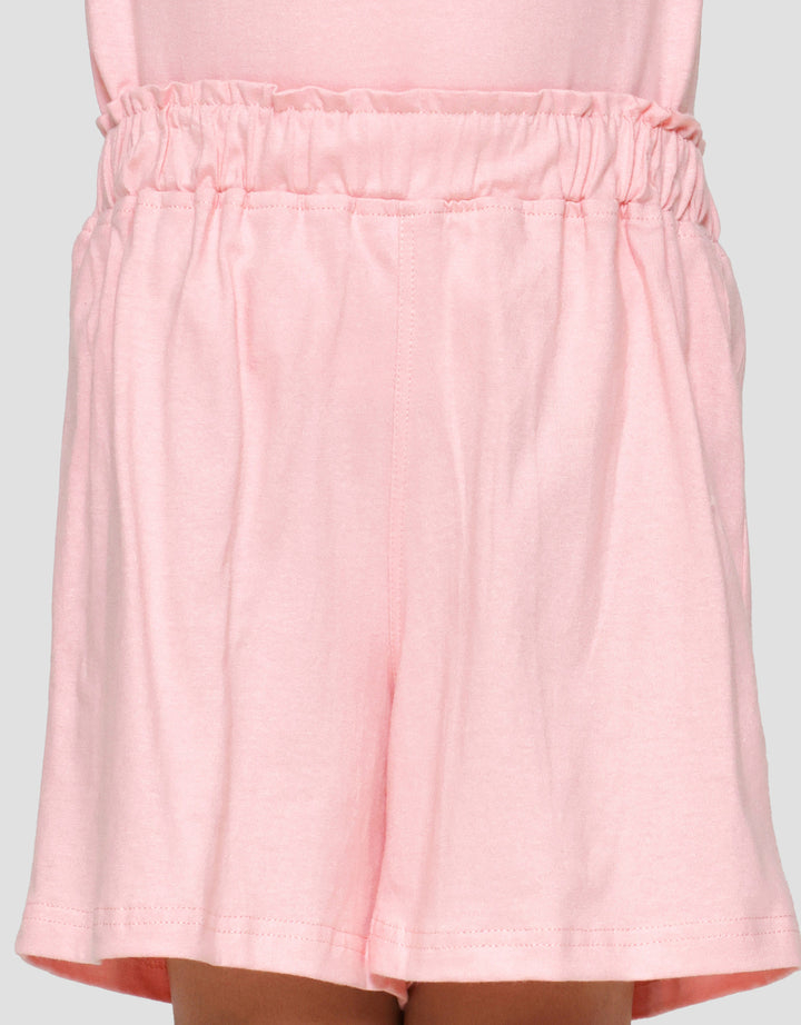 Little M Ruffle Bordir Dool Pakaian Setelan Anak Perempuan