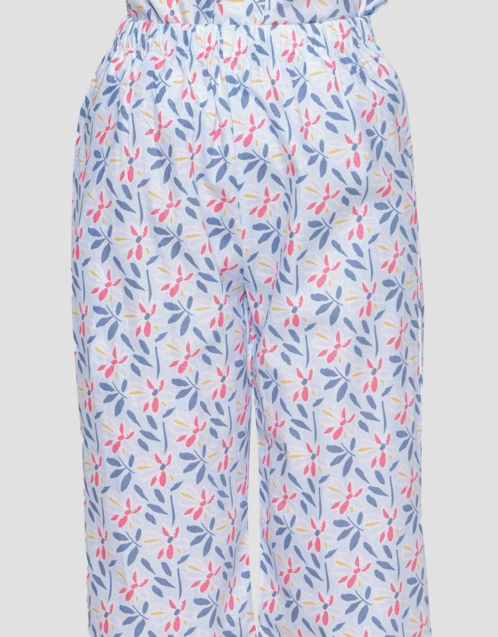 St. Yves Blue Flower Setelan Piyama Wanita