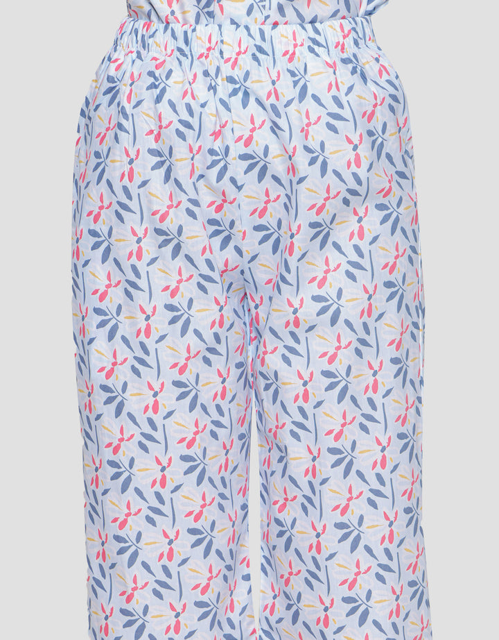 St. Yves Blue Flower Setelan Piyama Wanita