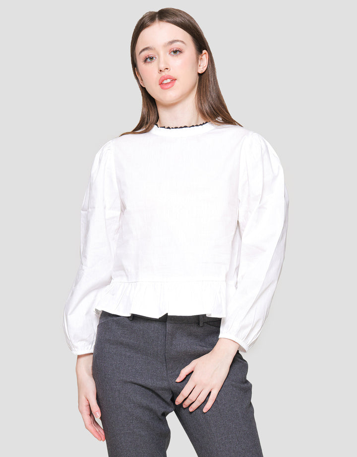 Nevada Regular Peplum With Lace Blouse for Women