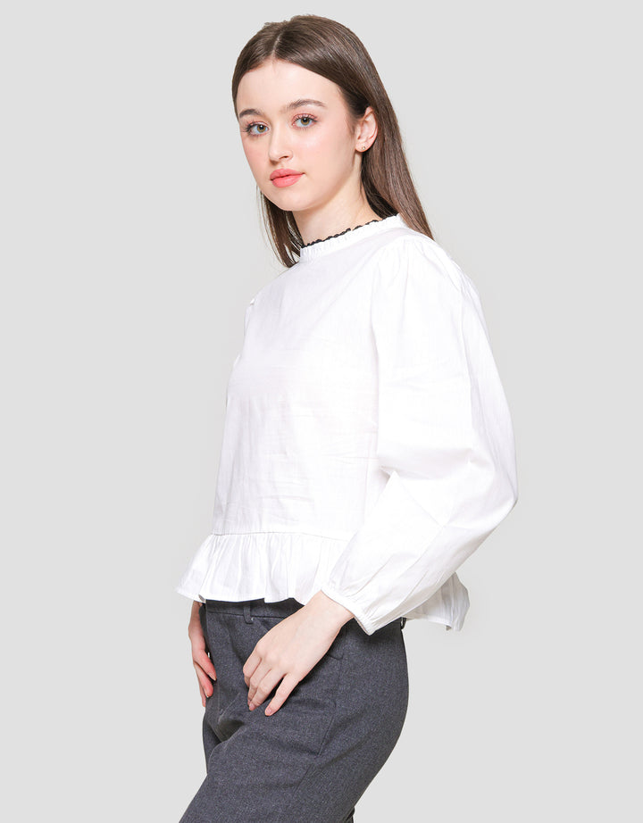 Nevada Regular Peplum With Lace Blouse for Women
