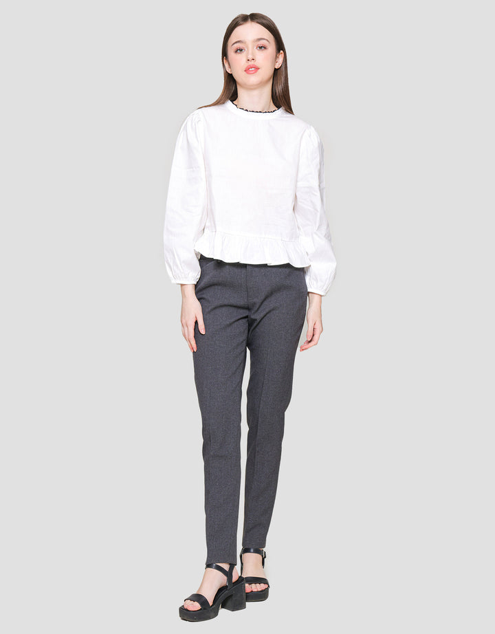 Nevada Regular Peplum With Lace Blouse for Women