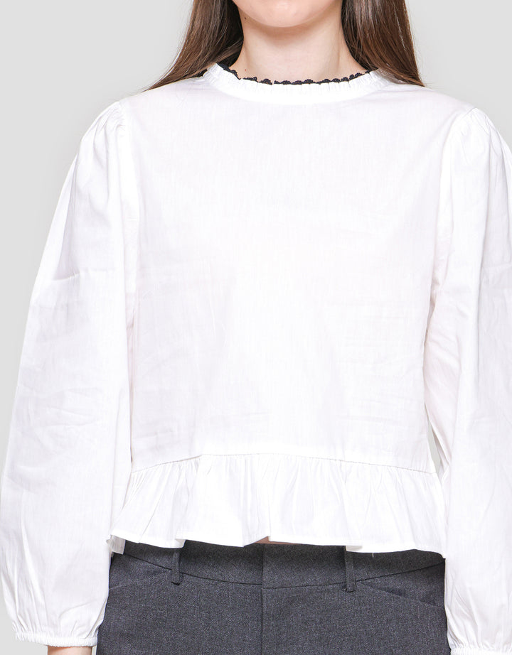 Nevada Regular Peplum With Lace Blouse Wanita