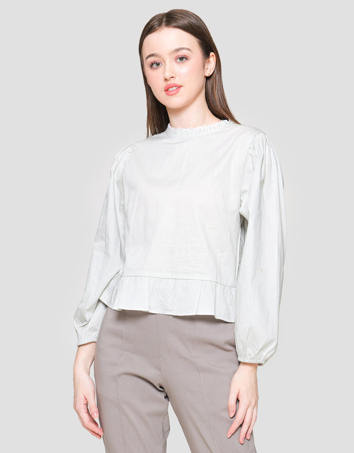 Nevada Regular Peplum With Lace Blouse for Women