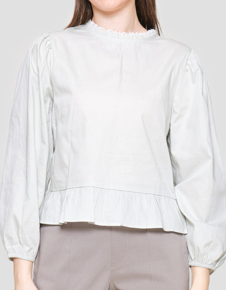 Nevada Regular Peplum With Lace Blouse for Women