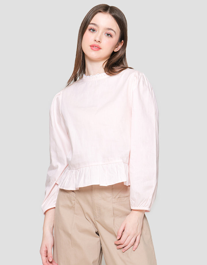 Nevada Regular Peplum With Lace Blouse for Women
