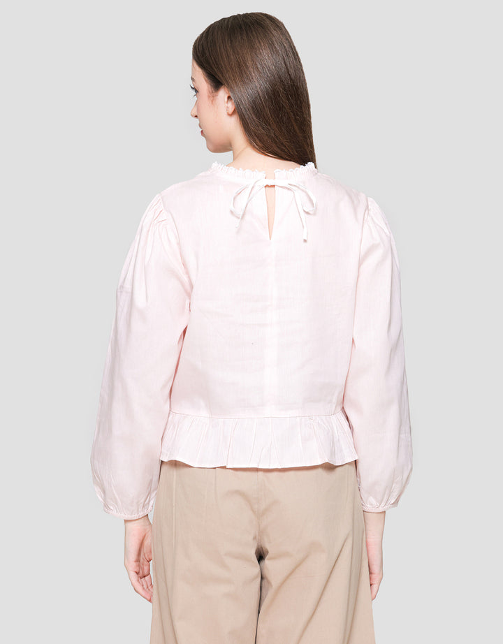 Nevada Regular Peplum With Lace Blouse for Women