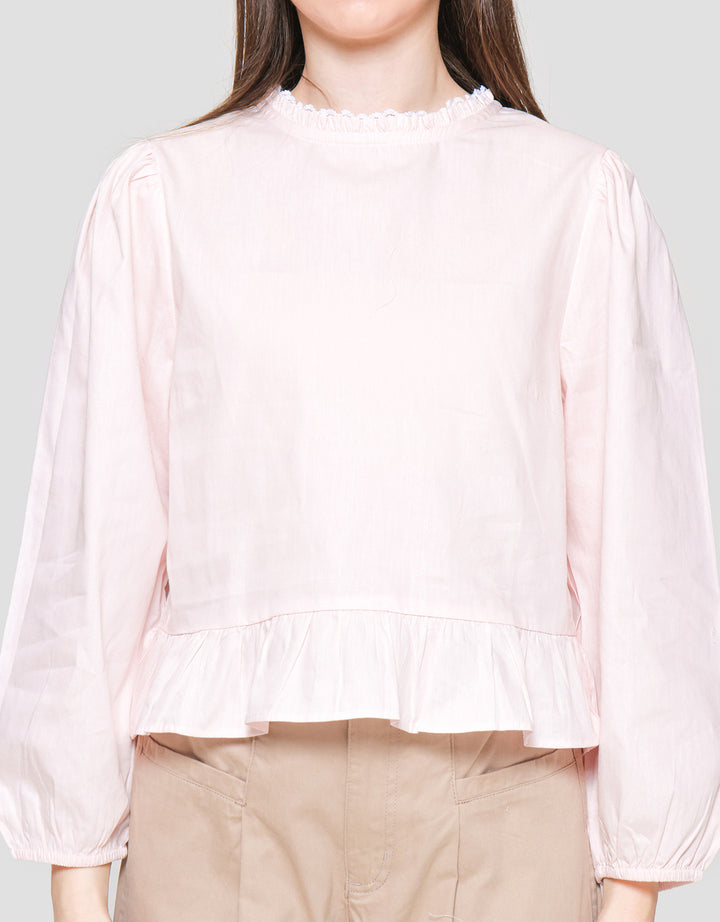 Nevada Regular Peplum With Lace Blouse for Women