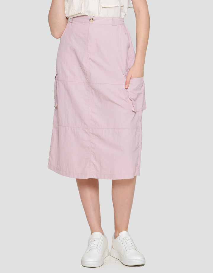 Nevada Woven Para Midi Rok Wanita