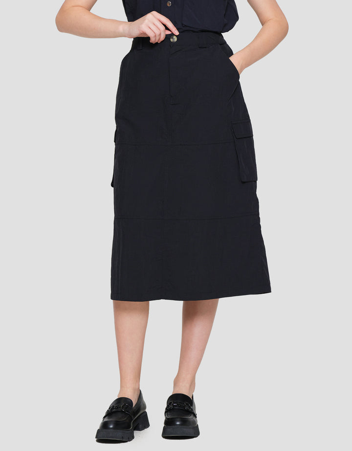 Nevada Woven Para Midi Rok Wanita