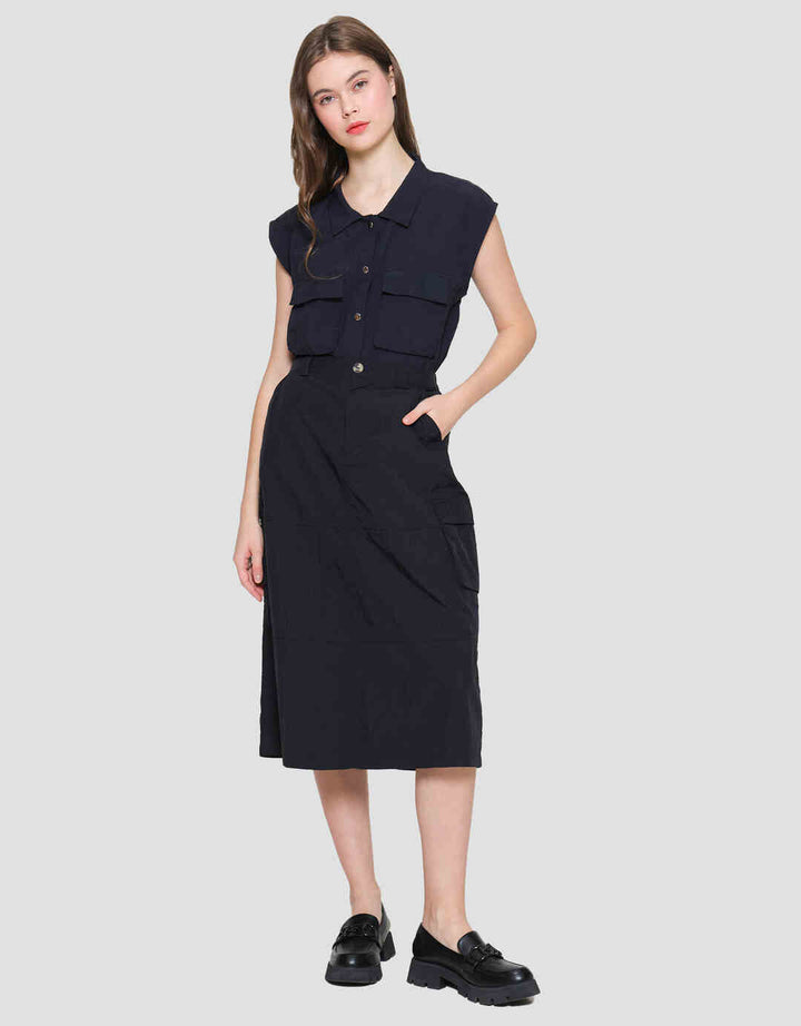 Nevada Woven Para Midi Rok Wanita