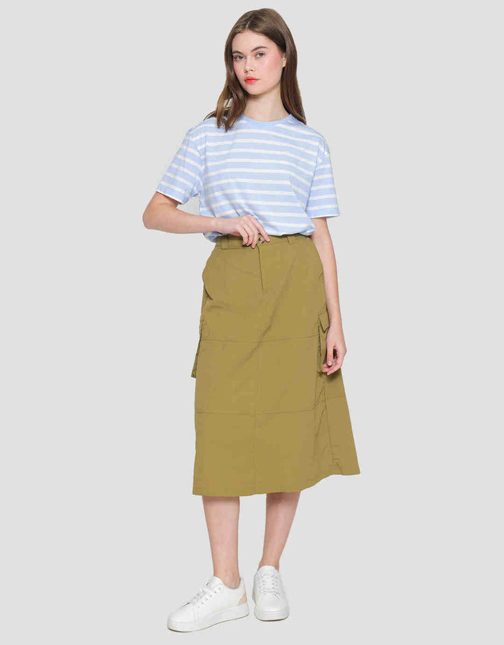 Nevada Woven Para Midi Rok Wanita