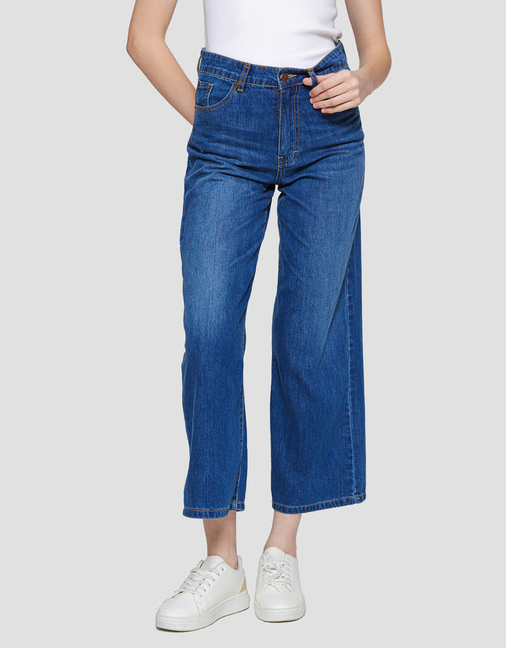 Nevada Wide Leg Light Celana Denim Wanita