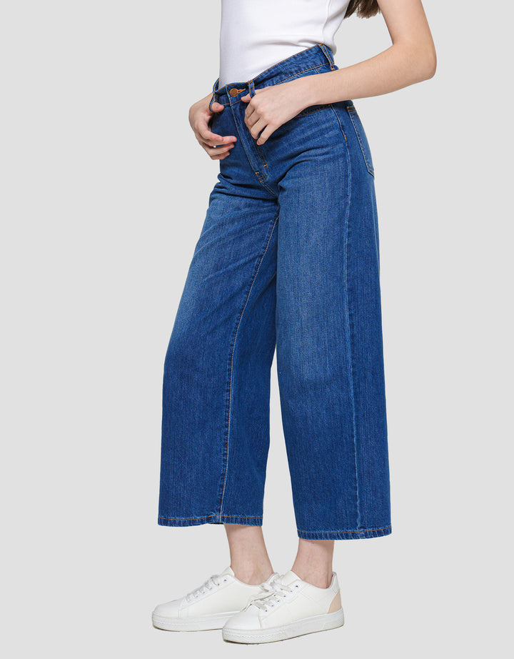 Nevada Wide Leg Light Celana Denim Wanita