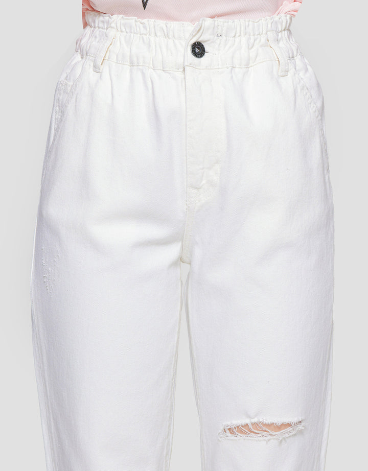 Nevada Denim Slouchy Ripped Celana Panjang Denim Wanita