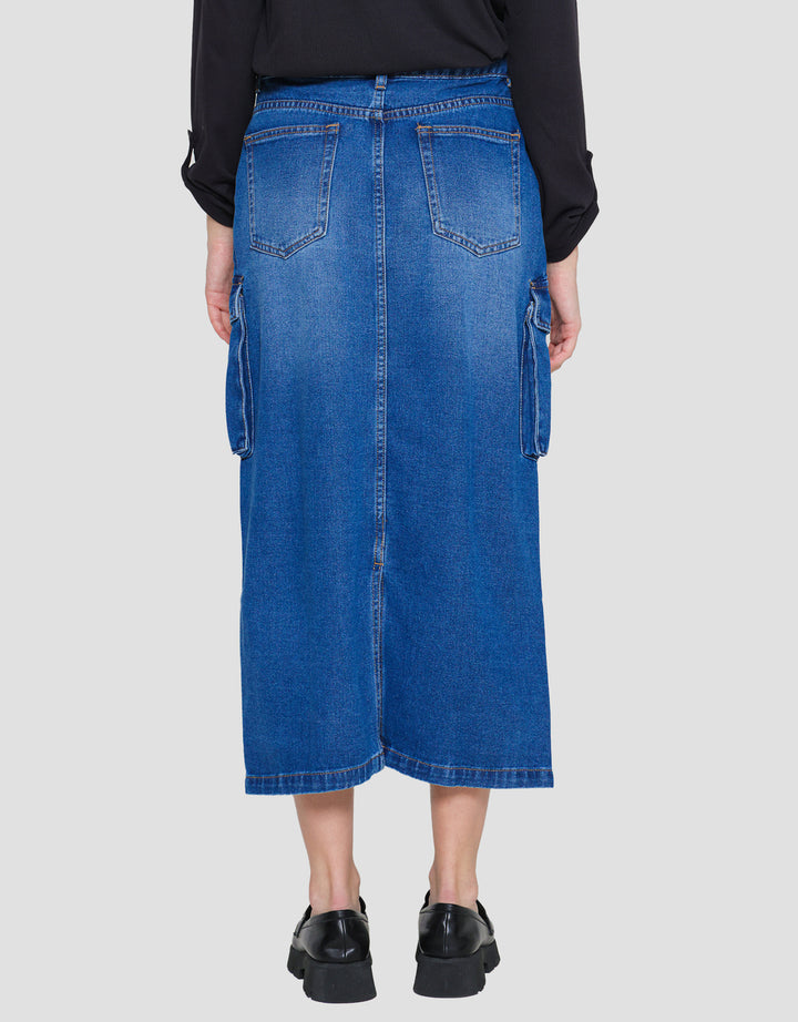 Nevada Big Pocket Rok Denim Wanita