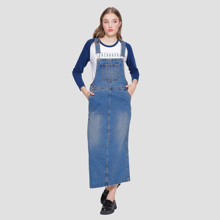 Nevada Denim Dungaree Women's Maxi Overalls