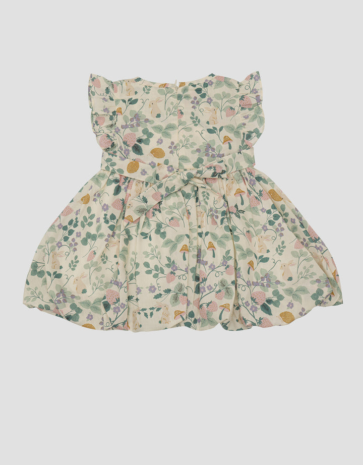 Little M FullprintbKelinji Straw Midi Dress Baby Girl