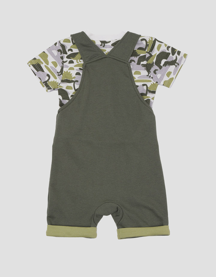 Little M Dino Trex Overall Baby Boy