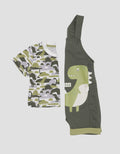 Little M Dino Trex Overall Baby Boy