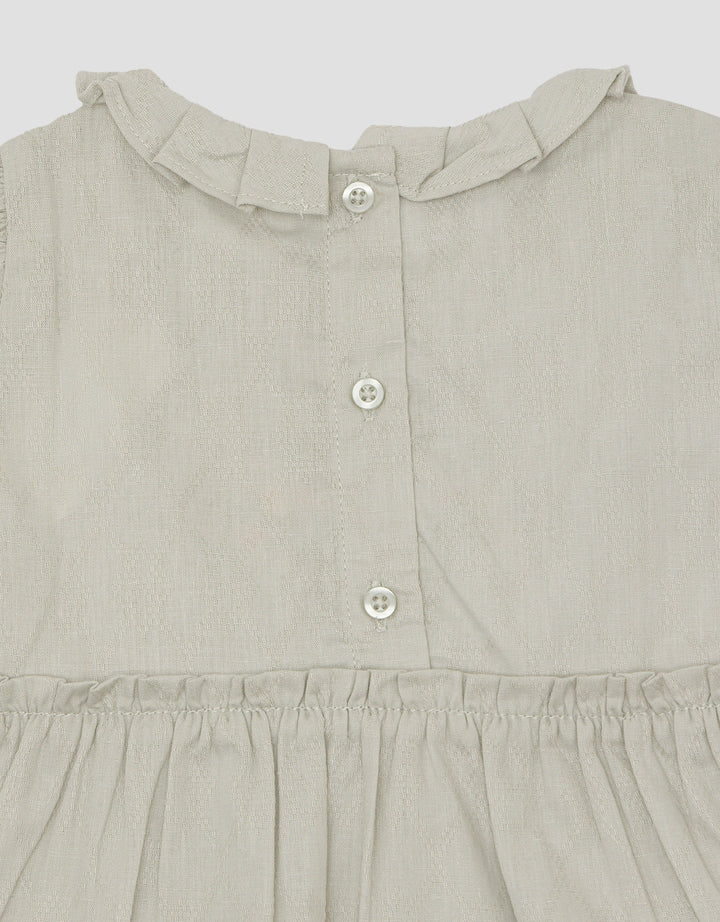 Pipiniko Pleated Ruffle Neck Blouse for Girls