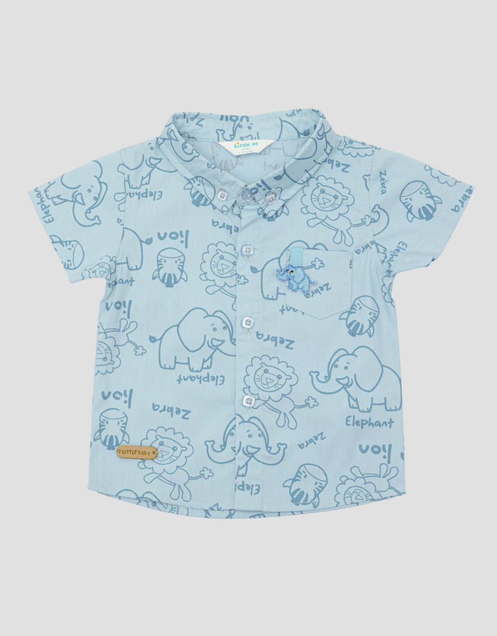 Pipiniko Animal Print Kemeja Anak Laki-laki