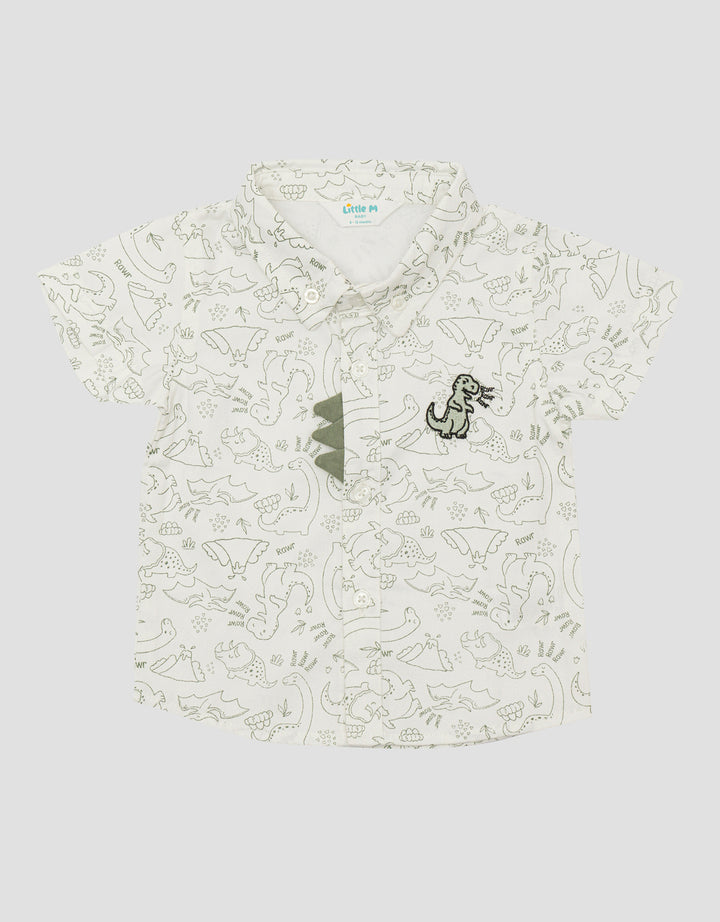 Little M Print Dino Boys Shirt