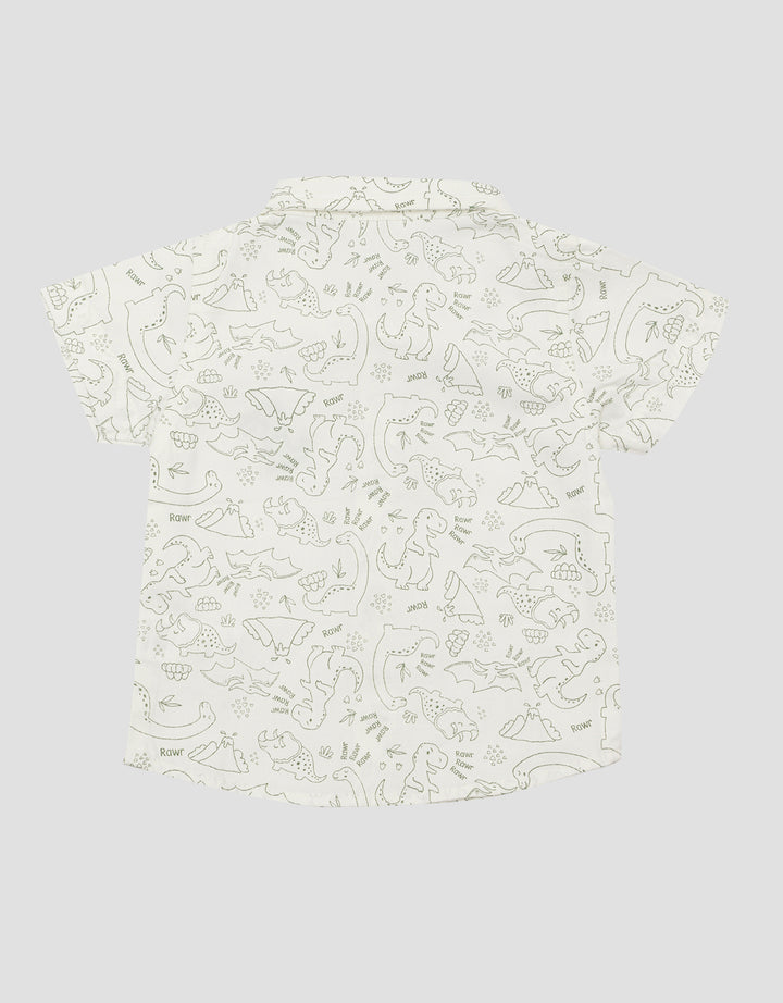 Little M Print Dino Boys Shirt