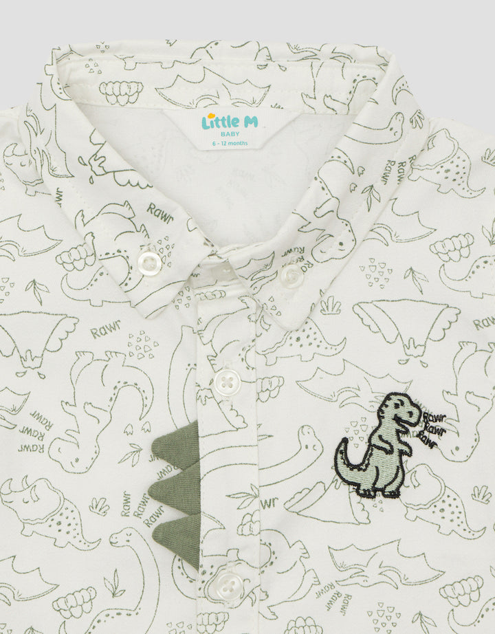 Little M Print Dino Boys Shirt