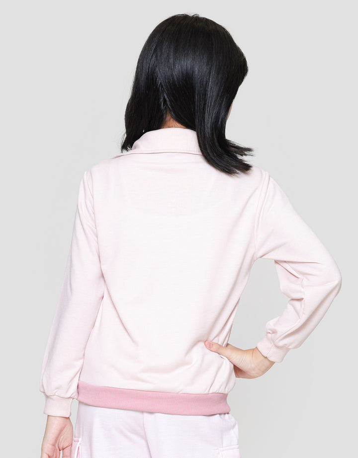 Nevada Gradasi Zip Up Collar Sweater Anak Perempuan