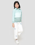 Nevada Gradasi Solid Zip Up Collar Sweater Anak Perempuan